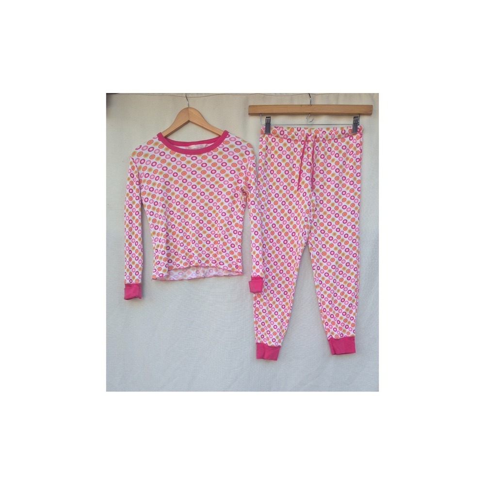 Victorias Secret Pajama Set Womens S Pink Retro Dot Cotton Waffle Thermal Y2K